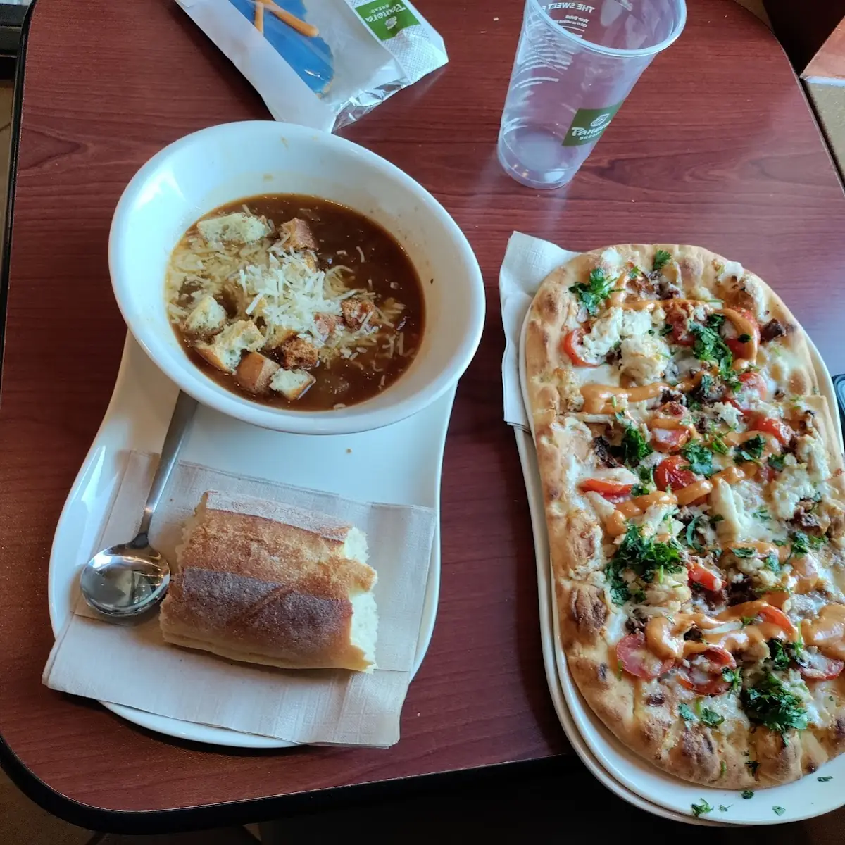 French Onion Soup and Flatbread Pizza