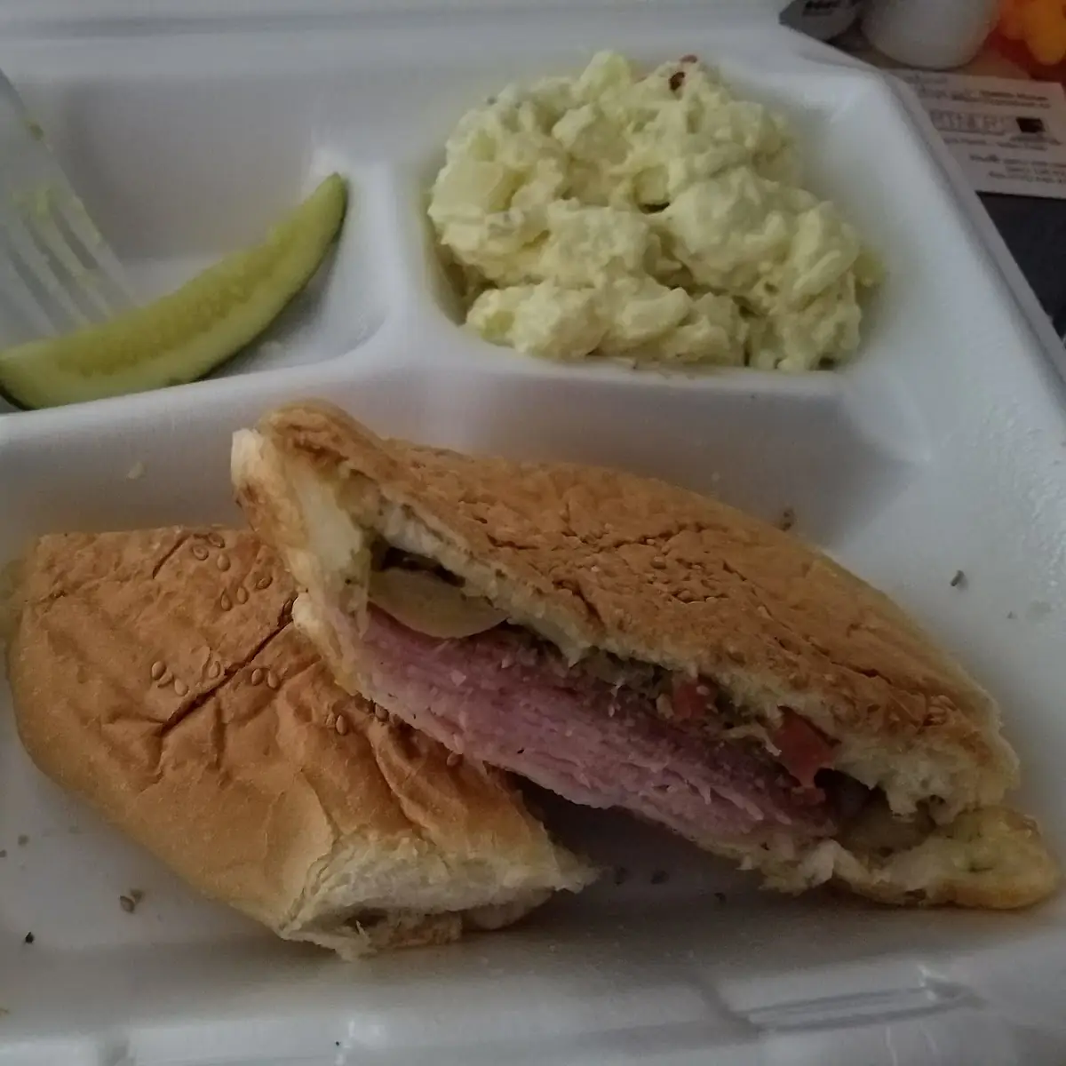 Hot Muffuletta with Potato Salad