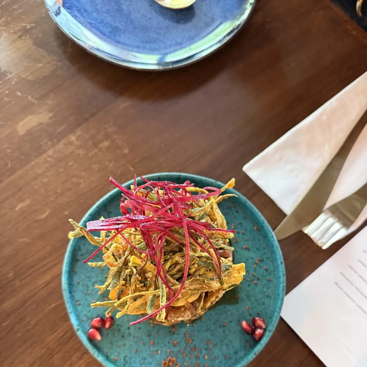 Crispy Okra and Sweet Potato Chaat