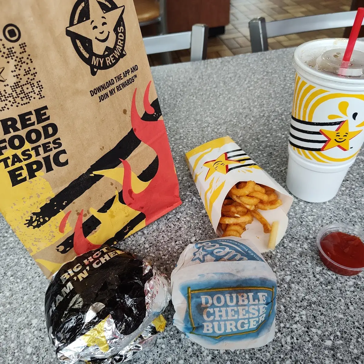 Double Cheeseburger Big Ham & Cheese Curly Fries