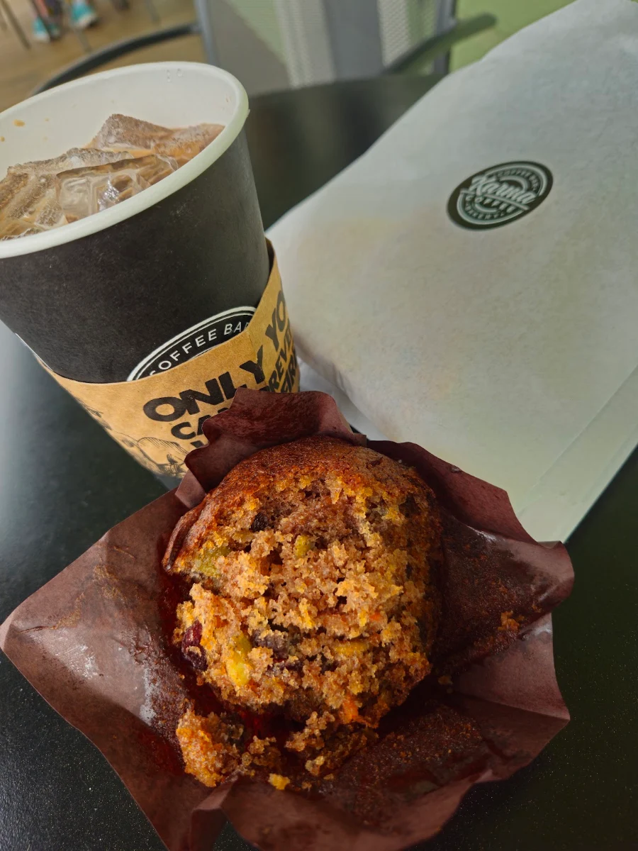 Morning Glory Muffin and Iced Mocha