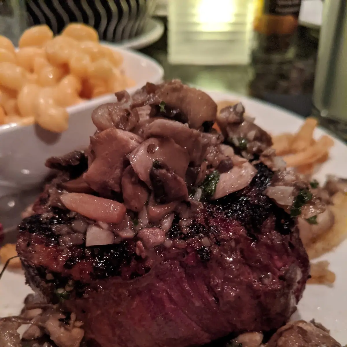 Mushrooms and Mac and Cheese