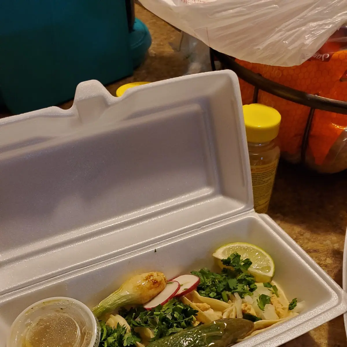 Baja Fish combo 4 tacos with rice and beans