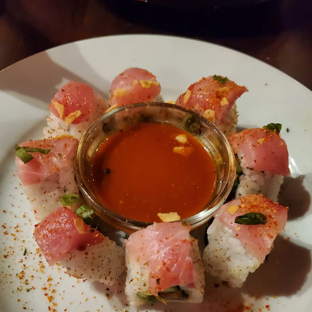 Pink Sushi Rolls with Dipping Sauce