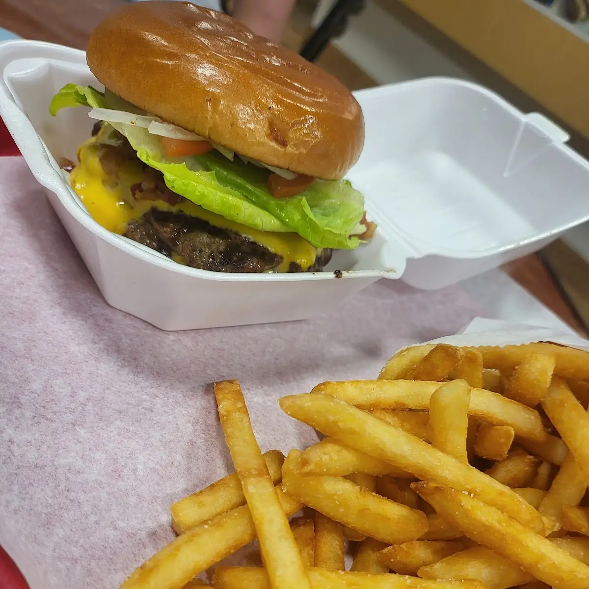 Bacon Double Cheeseburger and Fries