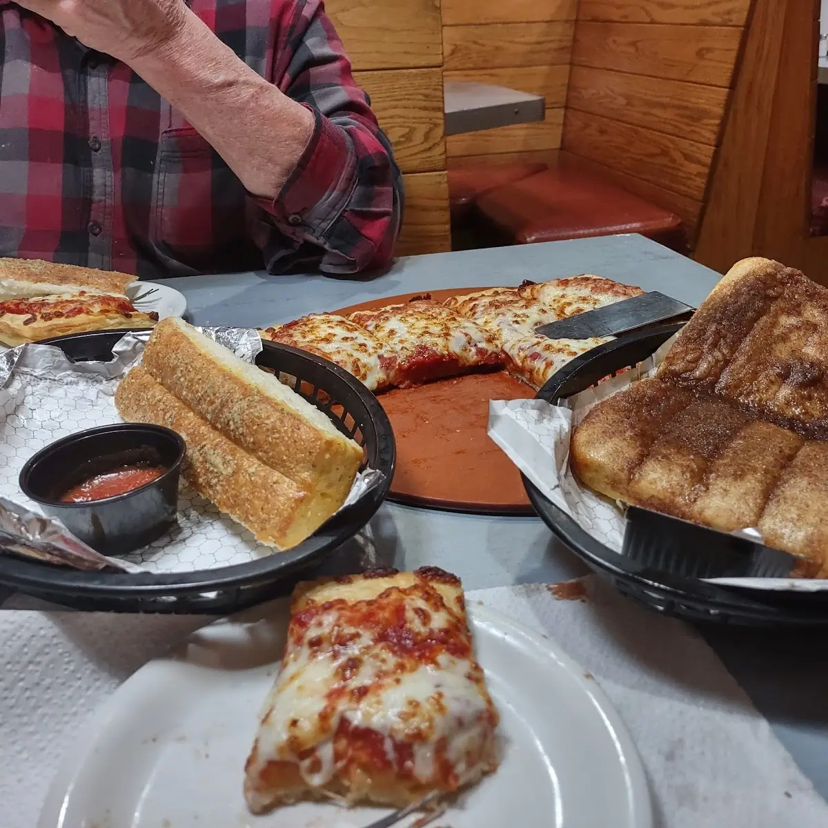 Big Box with Cheese Pizza Bread Sticks & Cinnamon Sticks
