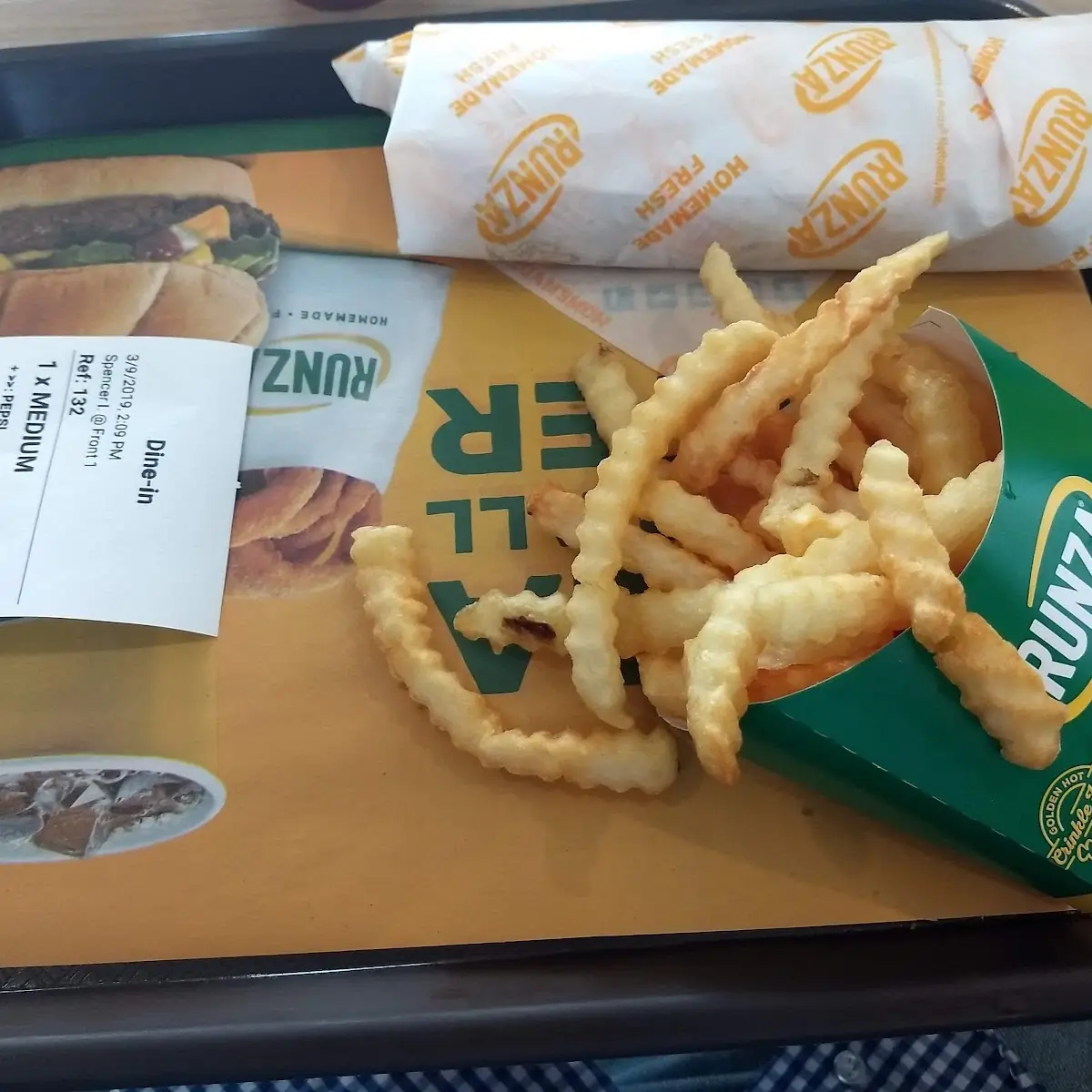 Cheese Runza and Fries