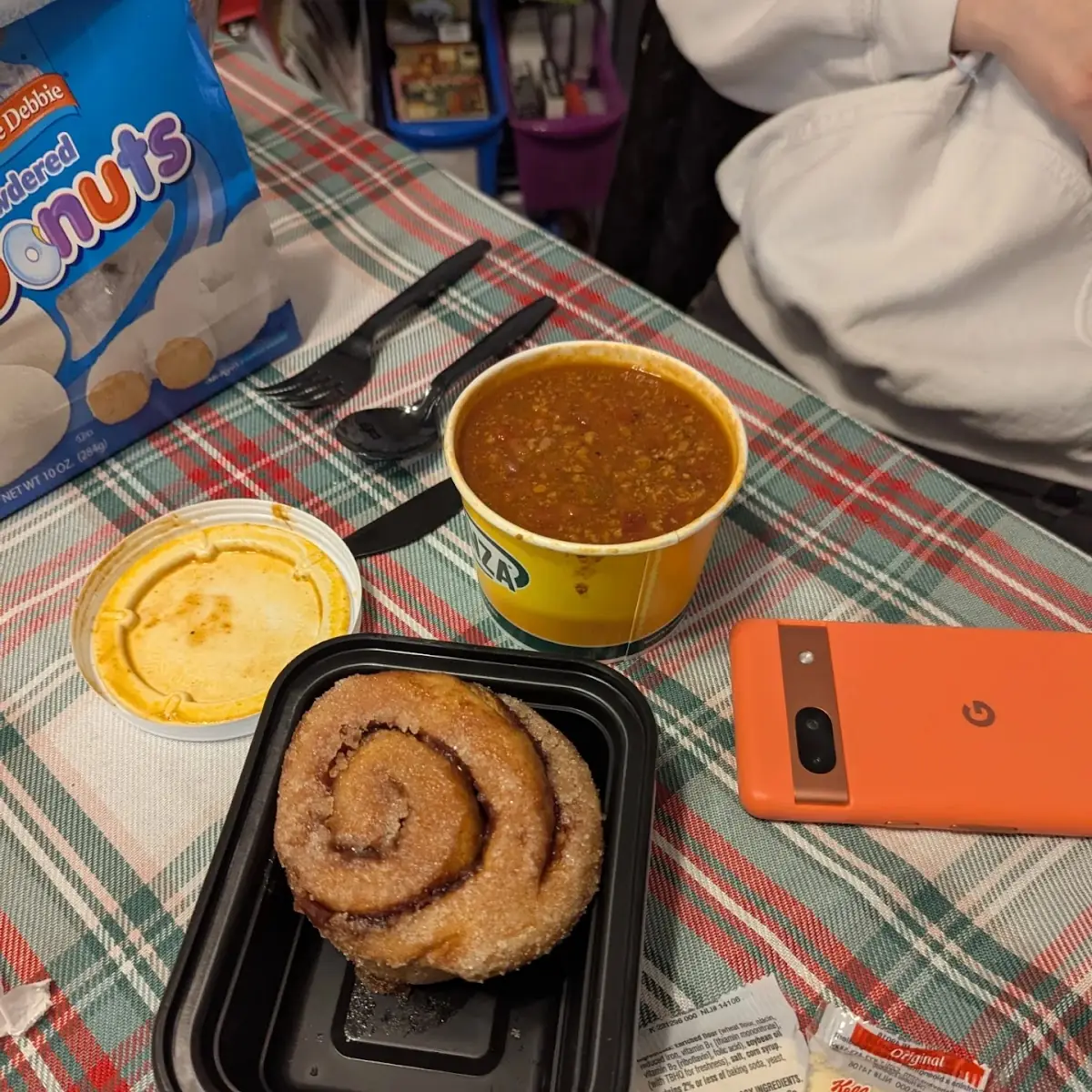 Chili with Cinnamon Roll