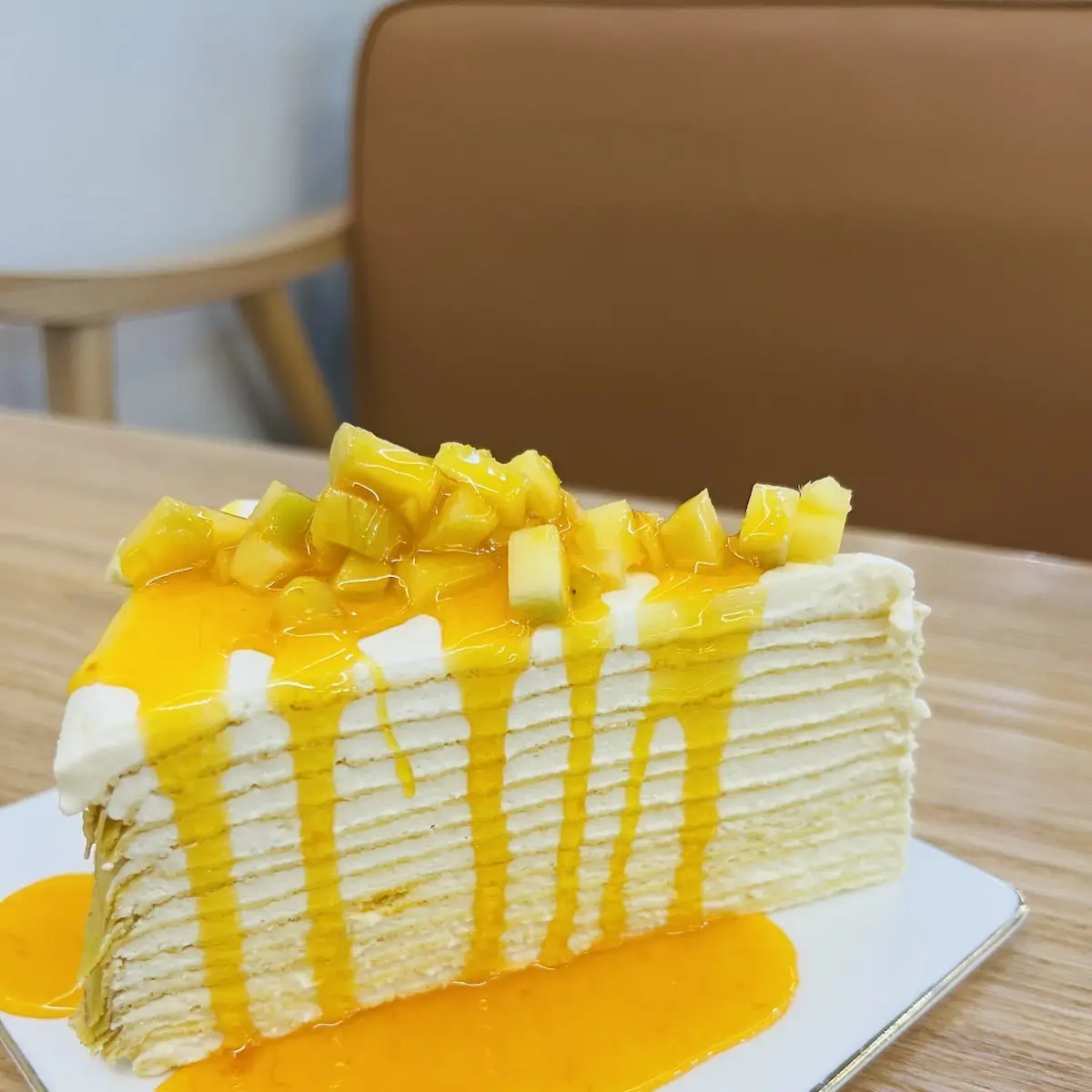 Mango Crepe Cake Slice