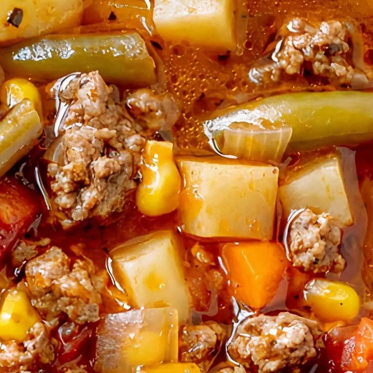 Beef Vegetable Soup Serving