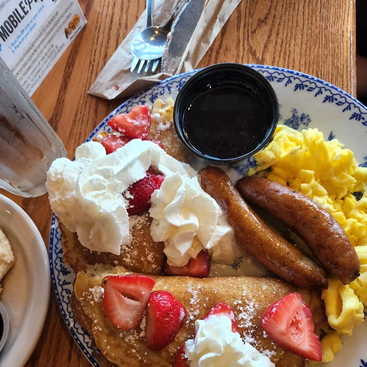 Stufstrawberry Cheesecake Pancake Combo