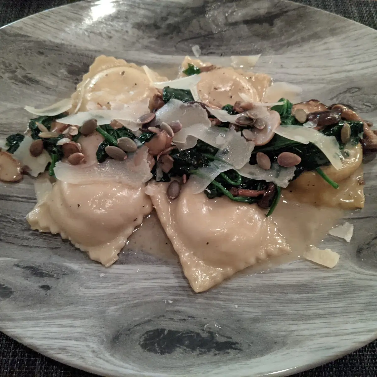 Pumpkin Ravioli, Woods Restaurant & Bar