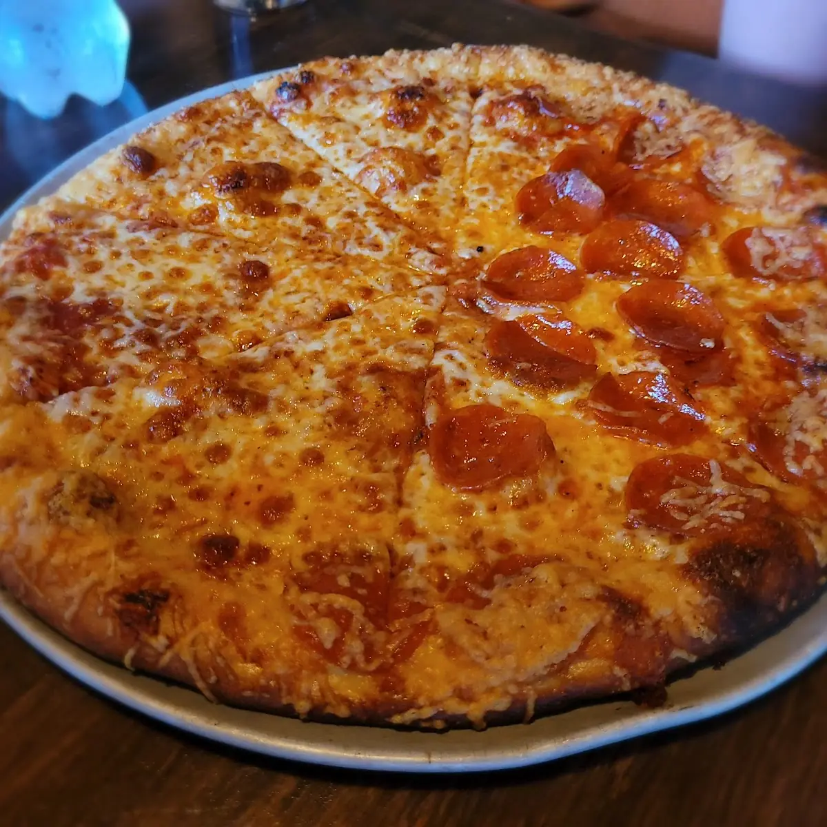 Half Cheese Half Pepperoni Pizza