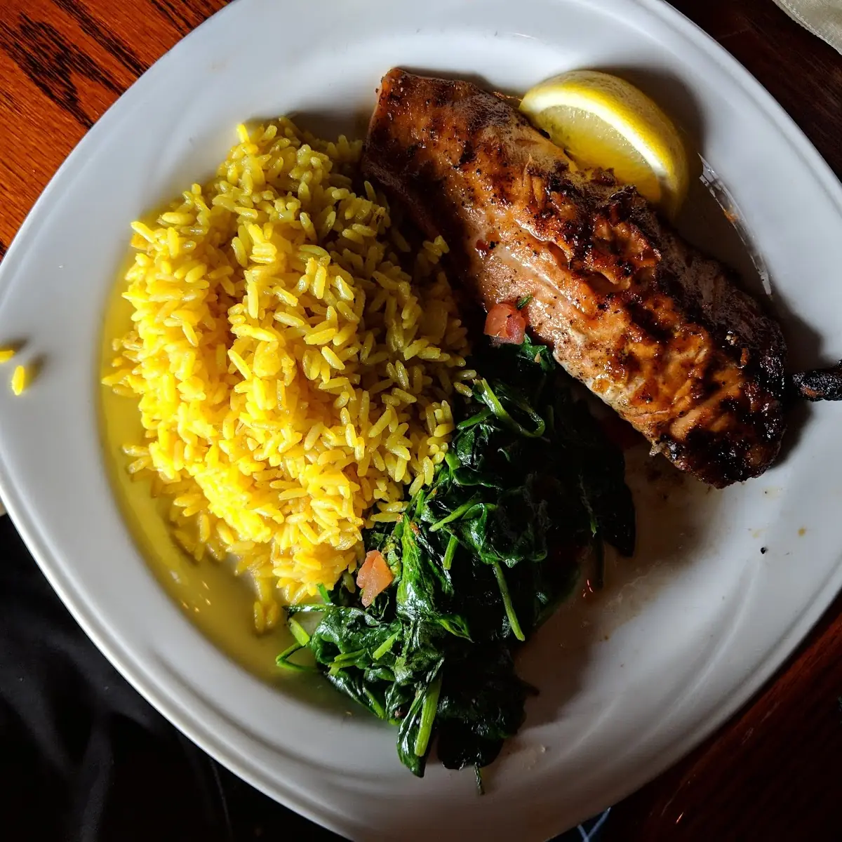 Salmon with Yellow Rice