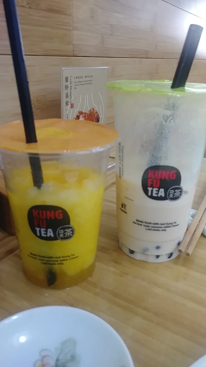 Fresh Mango Smoothie and a Coconut Milk Tea