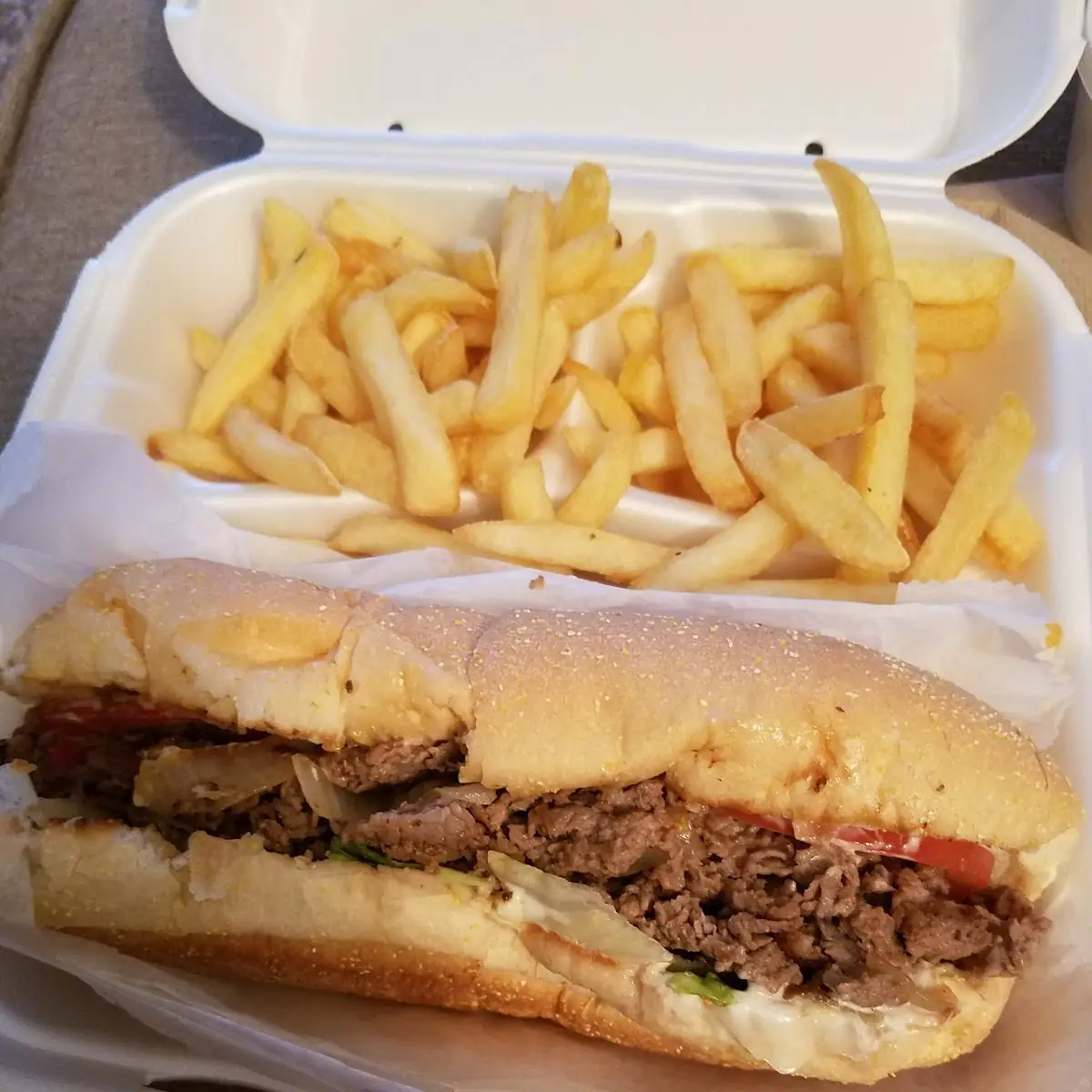 Philly Cheese Steak Sub Combo with Fries and Drink