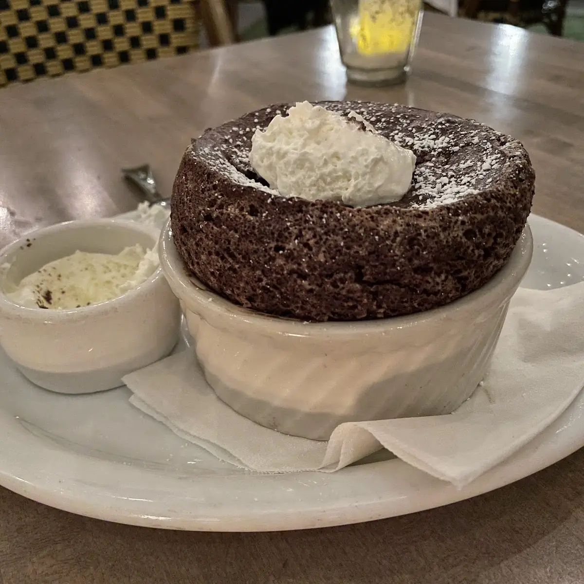Vanilla Bean Dark Chocolate Soufflé