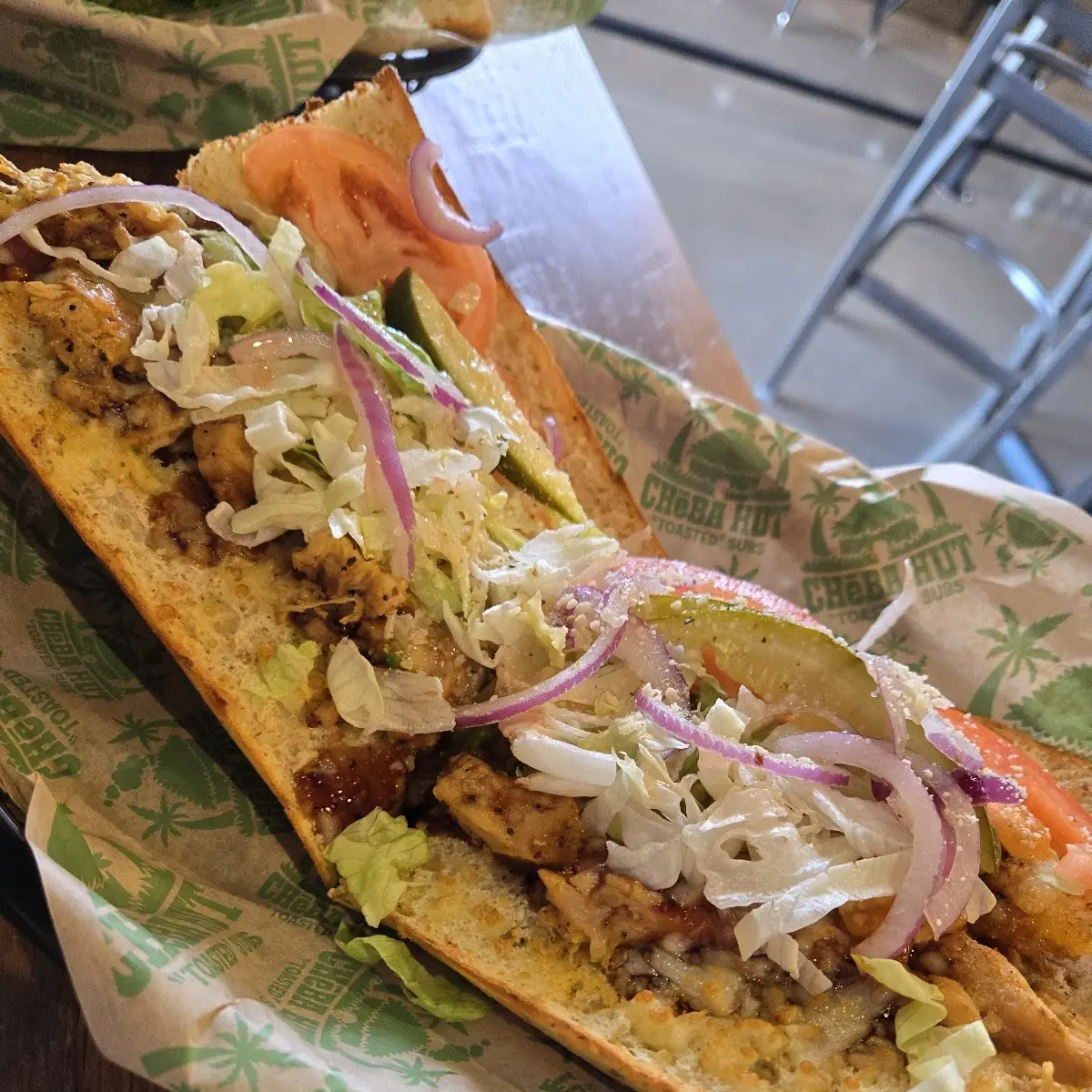 Teriyaki Chicken Sub Blunt on the Garlic Bread