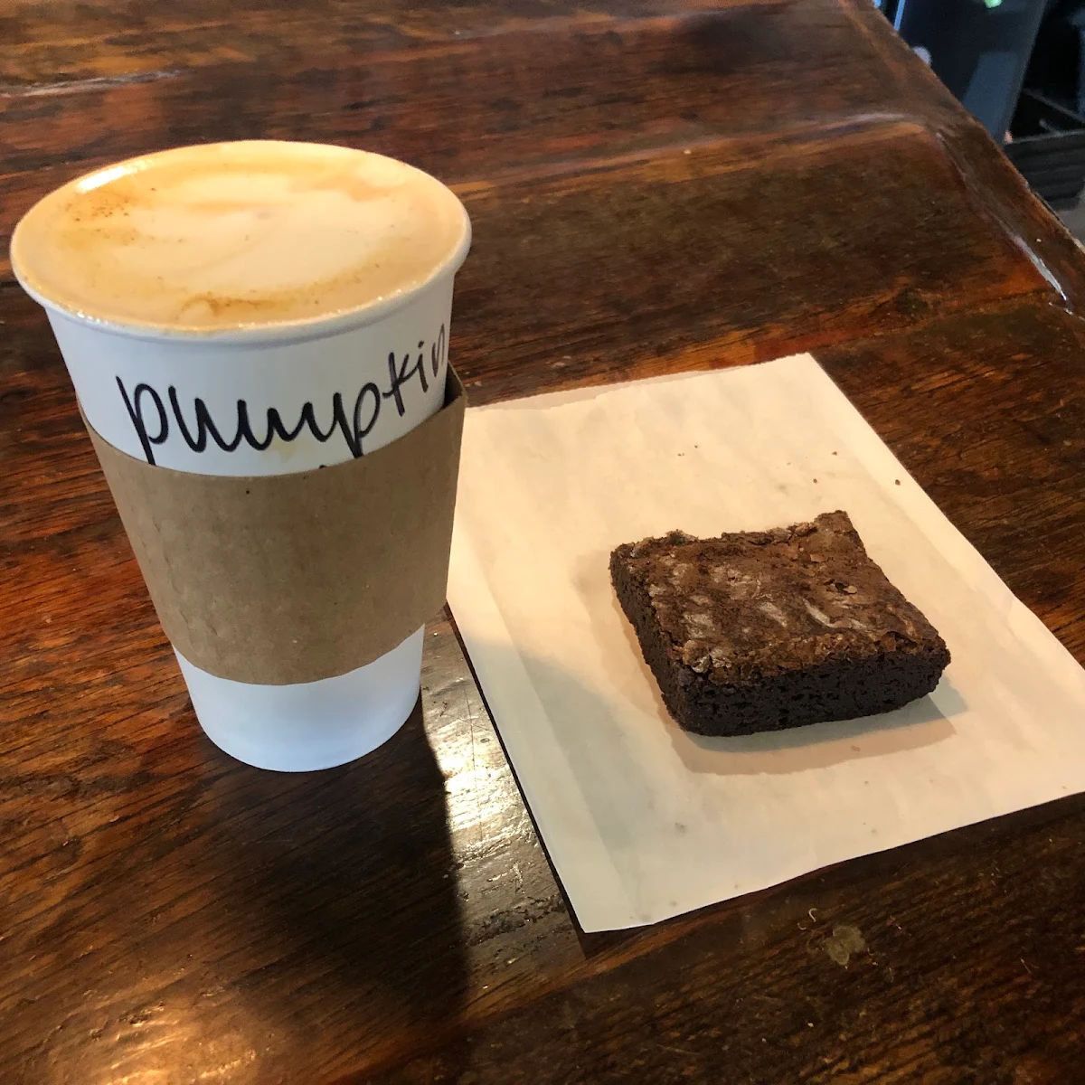 Pumpkin Pie Latte with Brownie