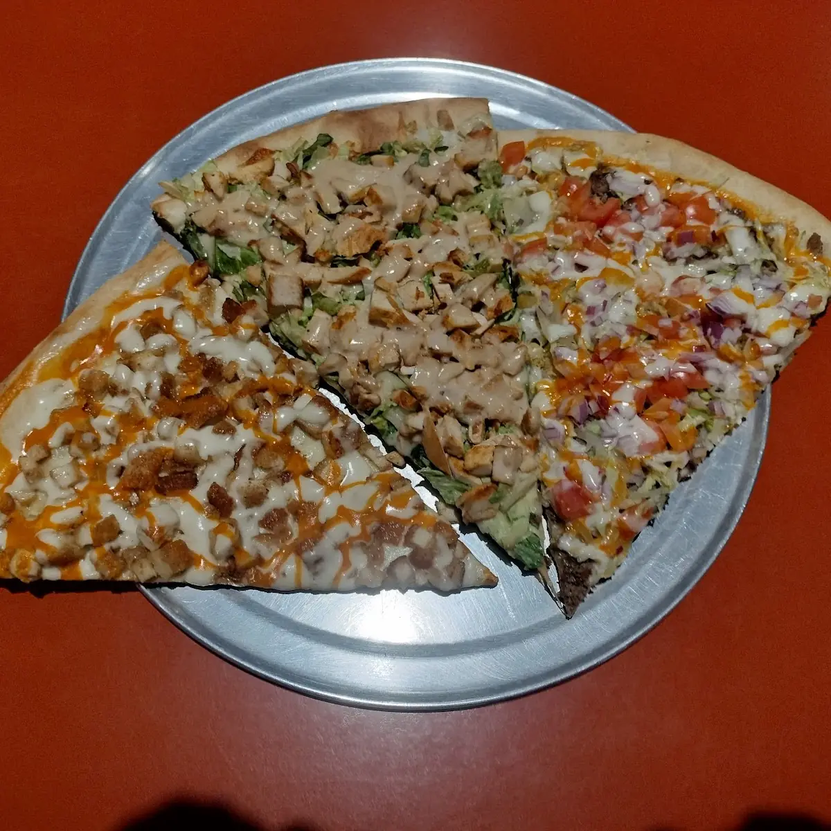 Buffalo Chicken Slice Cesar Salad Slice Taco Slice