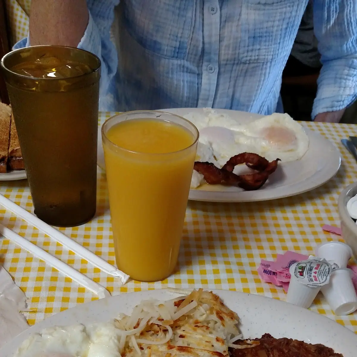 Corned Beef Hash Eggs over Easy Hashbrowns