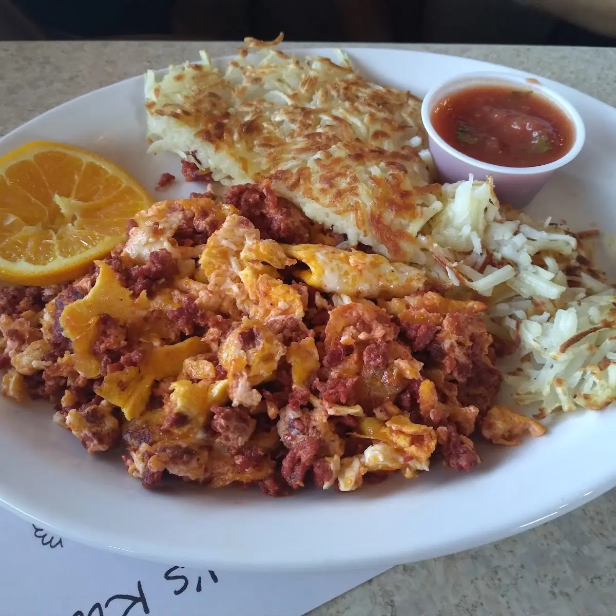 Chicken Fried Steak and Eggs with Hashbrowns