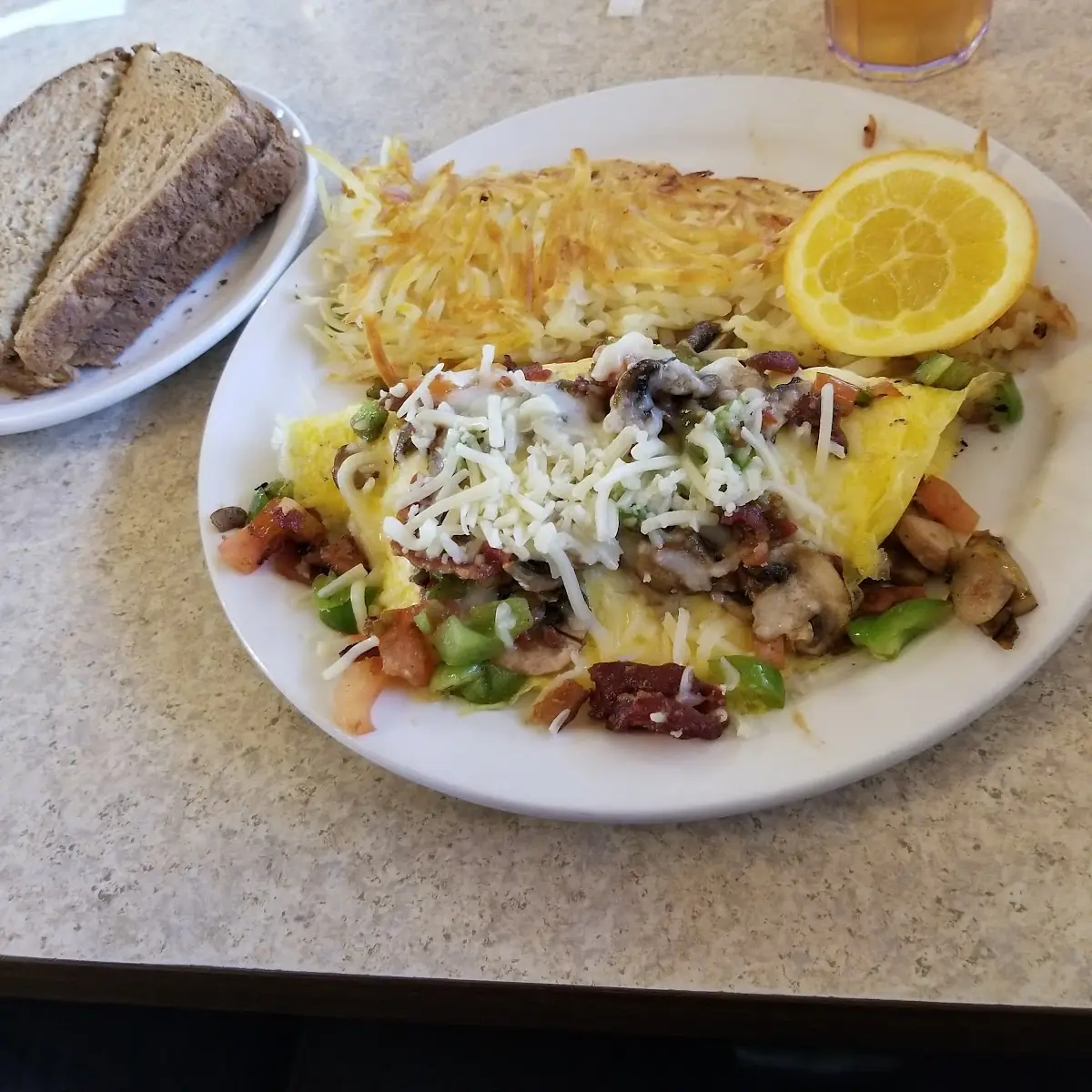 Egg Cheese Omelet Hash Browns