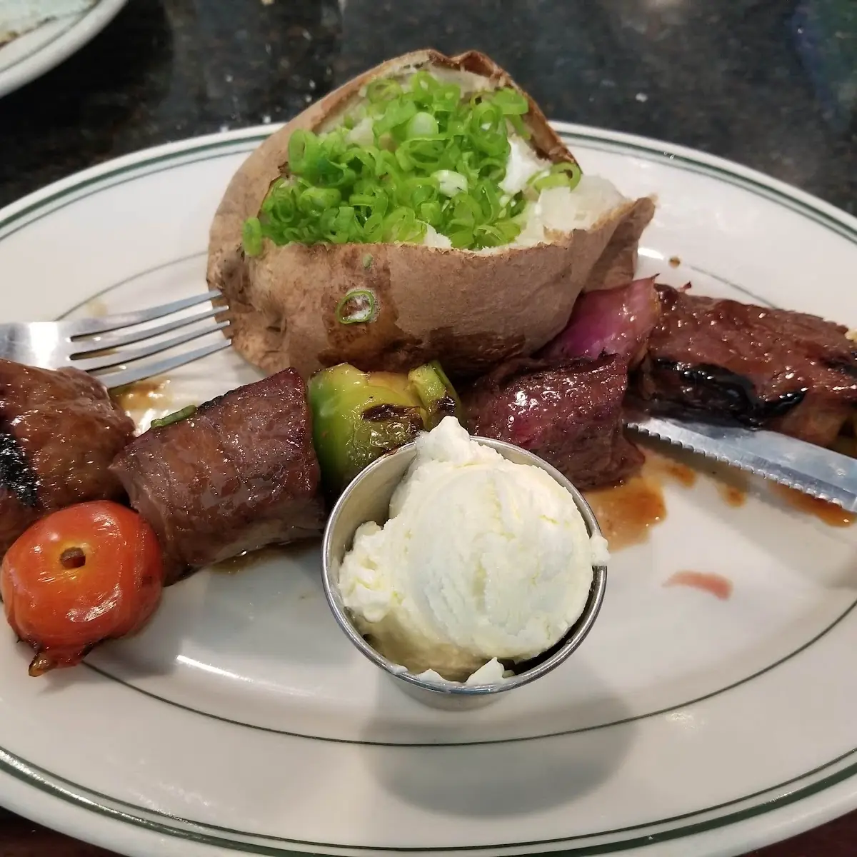 Shish Kabob with Baked Potato