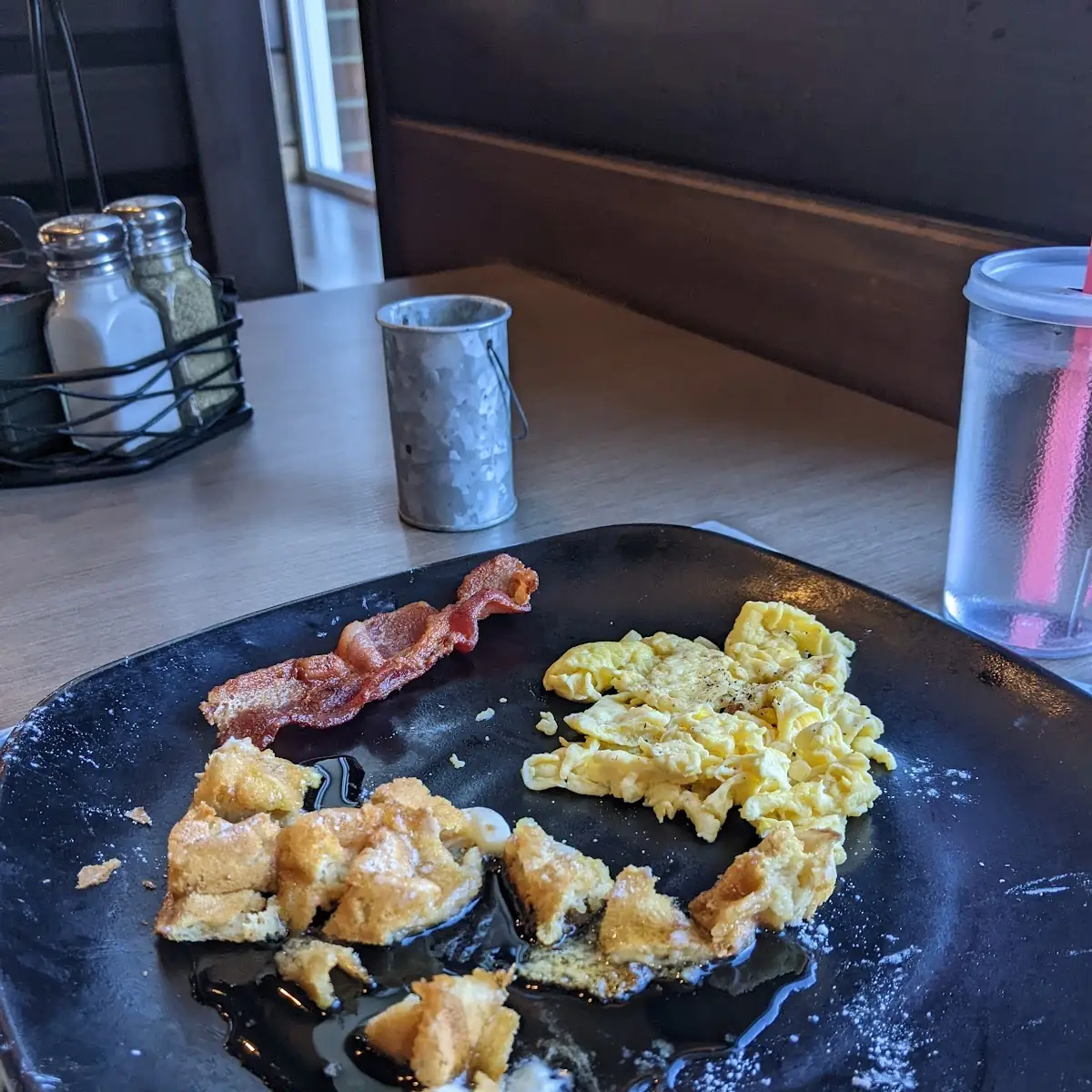 Waffle and Scrambled Eggs