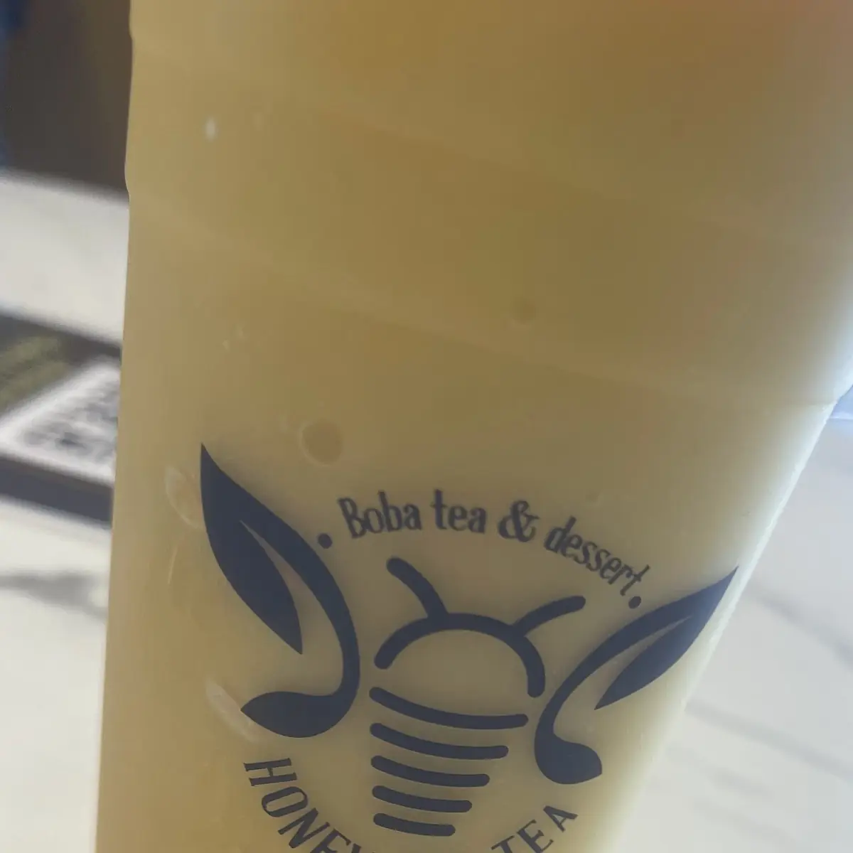 Mango Slush with Strawberry Popping Boba