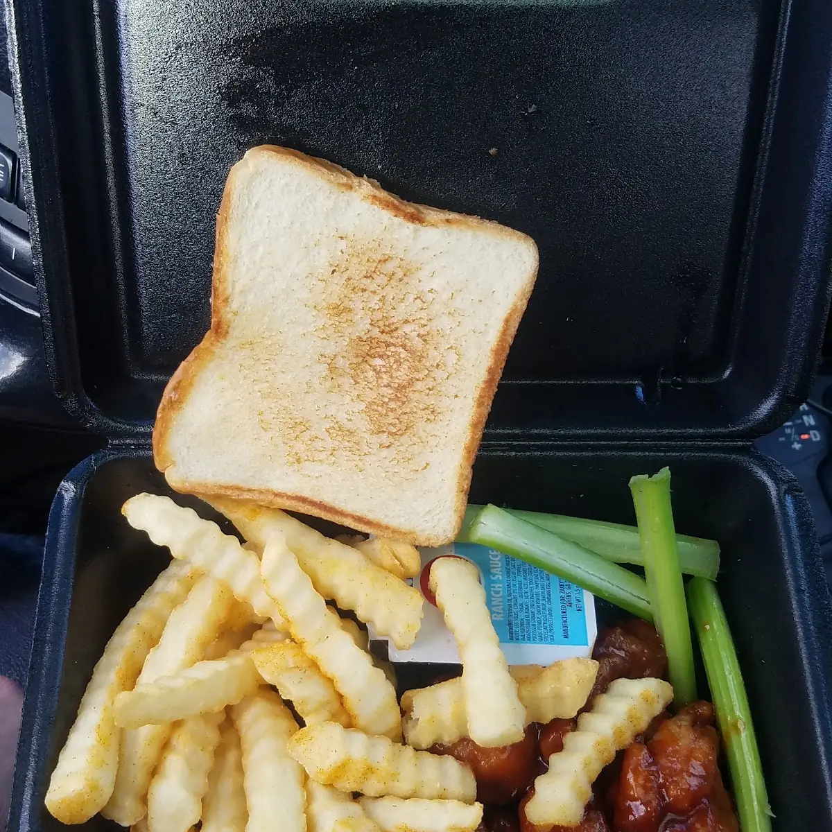 BBQ Boneless Wings and Fries