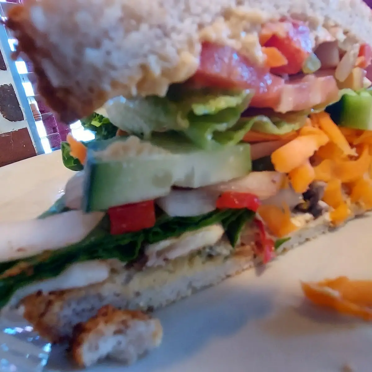 Vegetable Hummus Sandwich on Gluten Free Bread