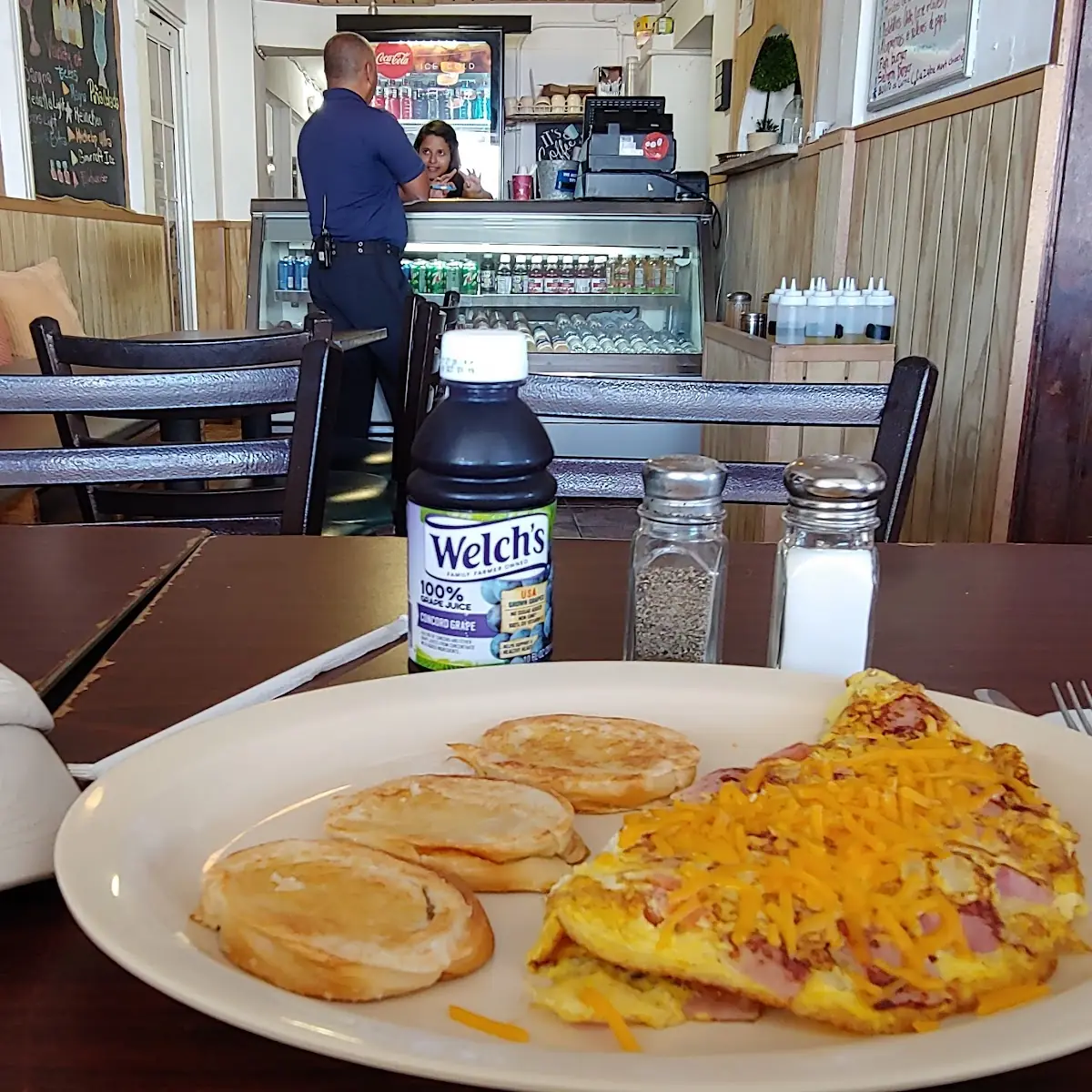 Ham Onion Tomato and Cheese Omelette