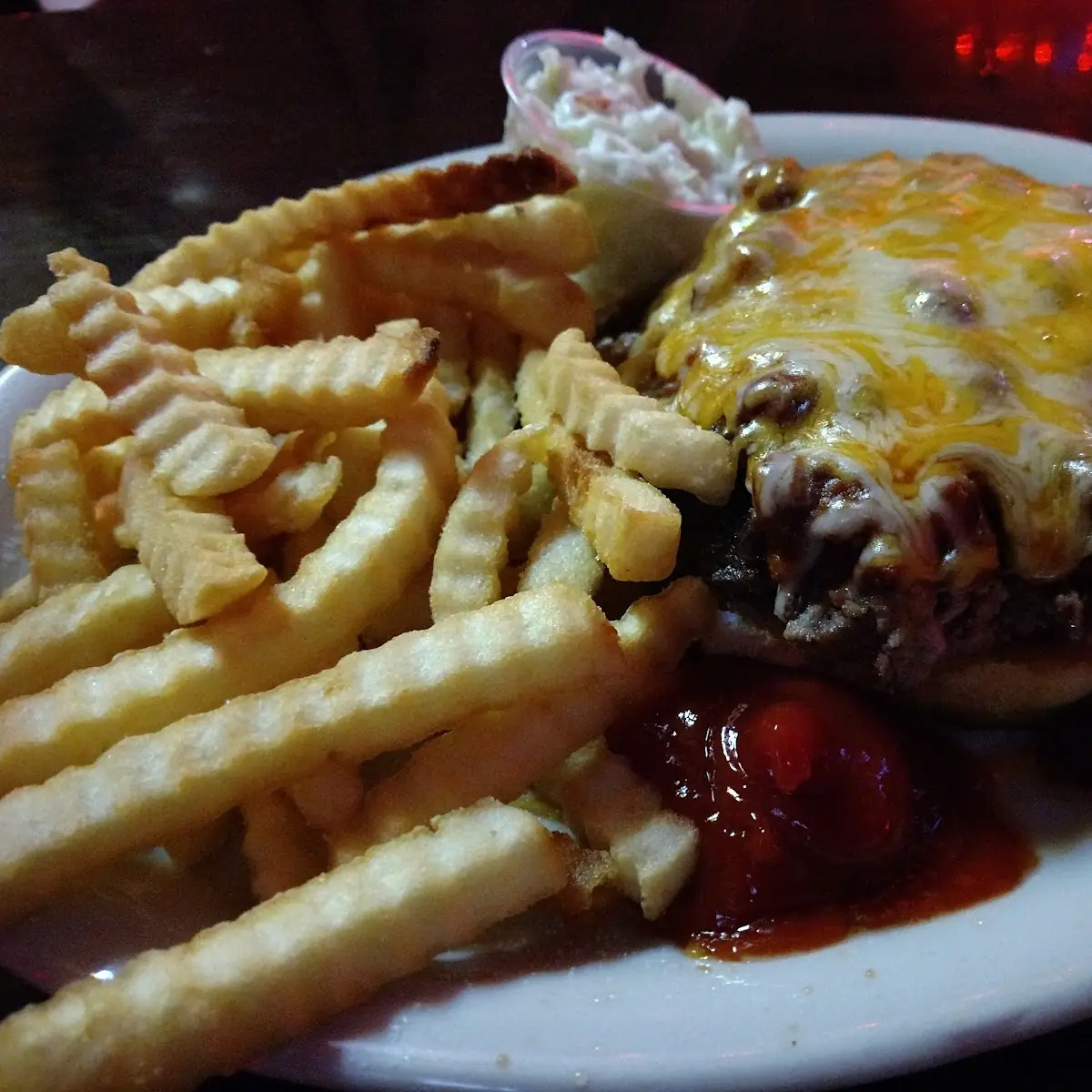 Open Faced Chili Burger