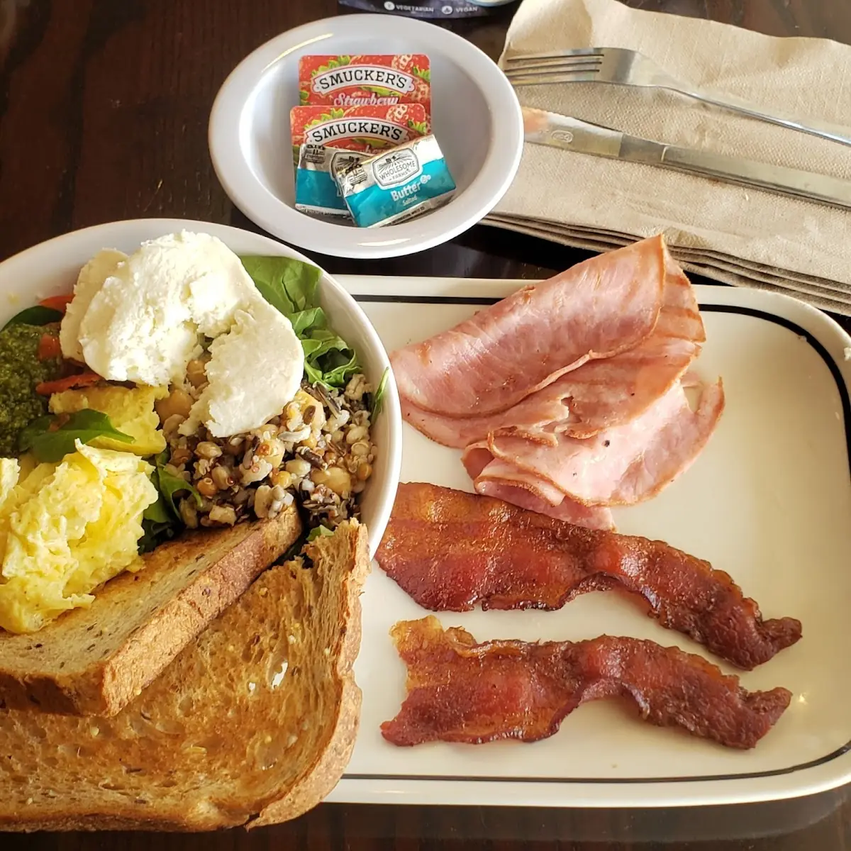 Breakfast Power Bowl with Mozzarella Cheese