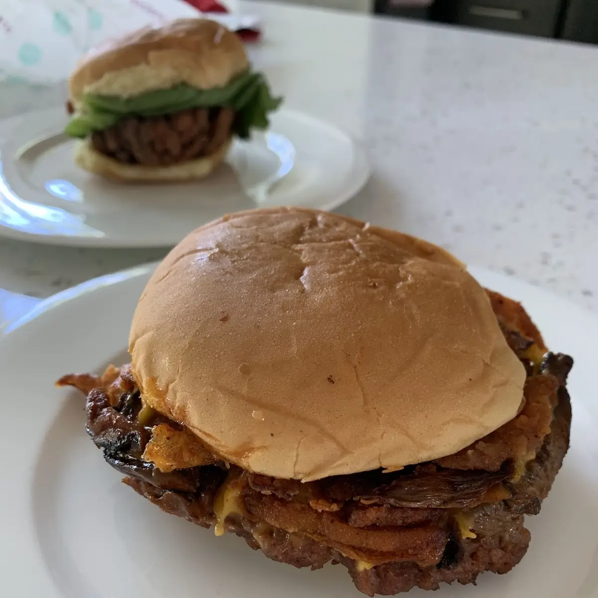 Plnt Mushroom BBQ Bacon Burger