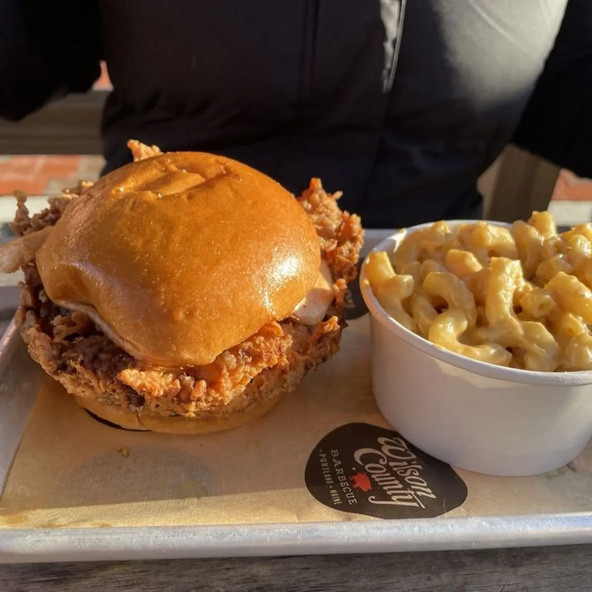 Fried Chicken Sandwich and Mac N Cheese