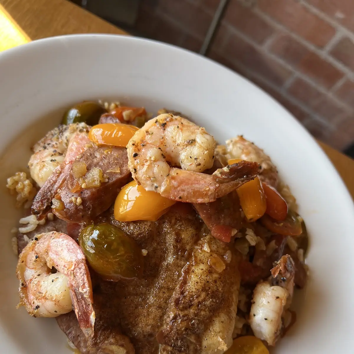 Shrimp Bacon & Cheesy Grits