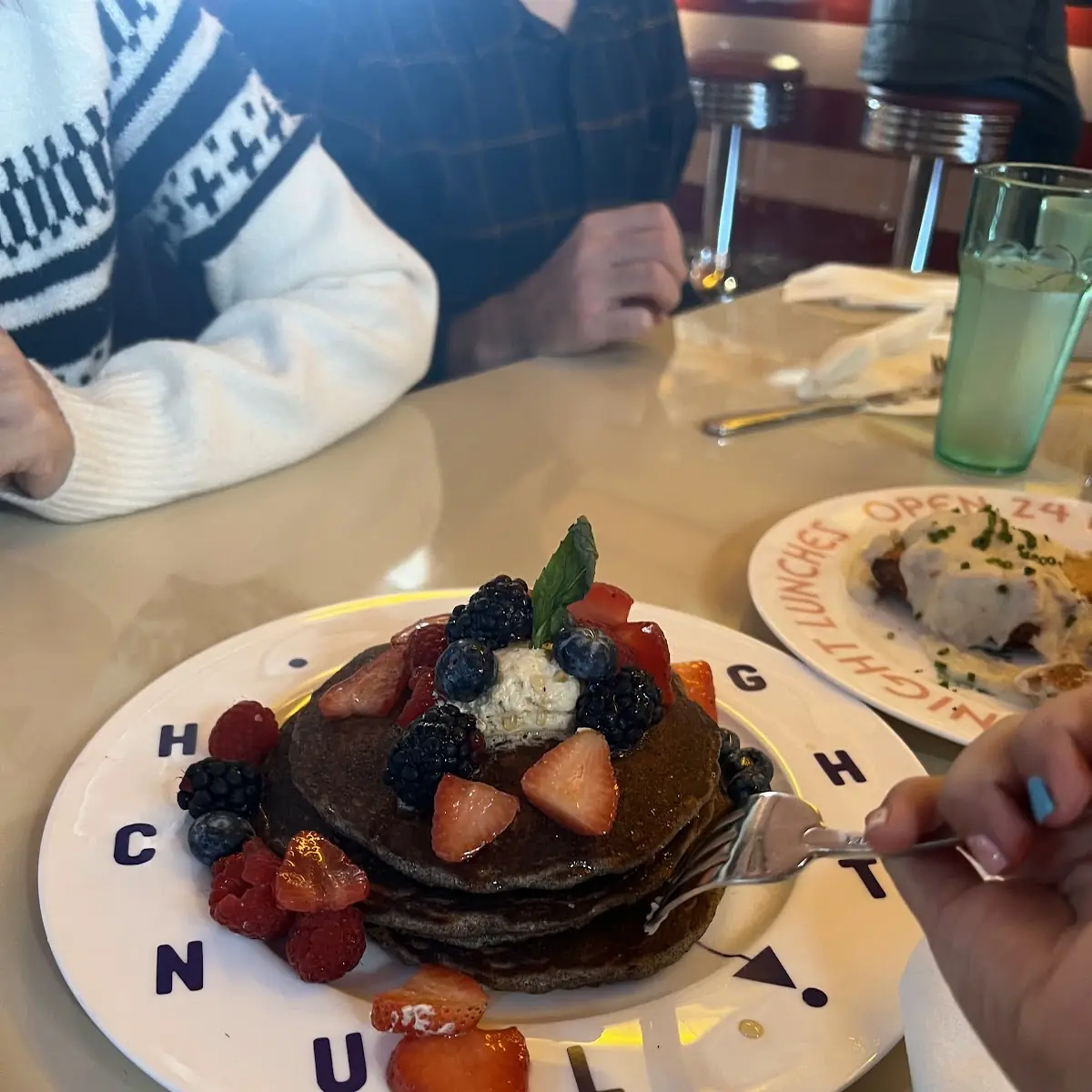 Chocolate Pancakes with Fresh Berries