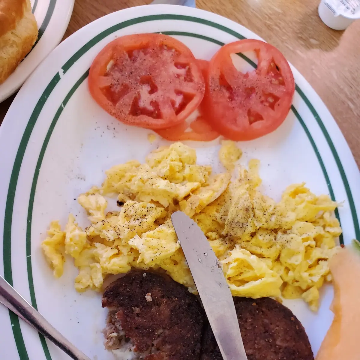 Scrambled Eggs Sausage Bacon