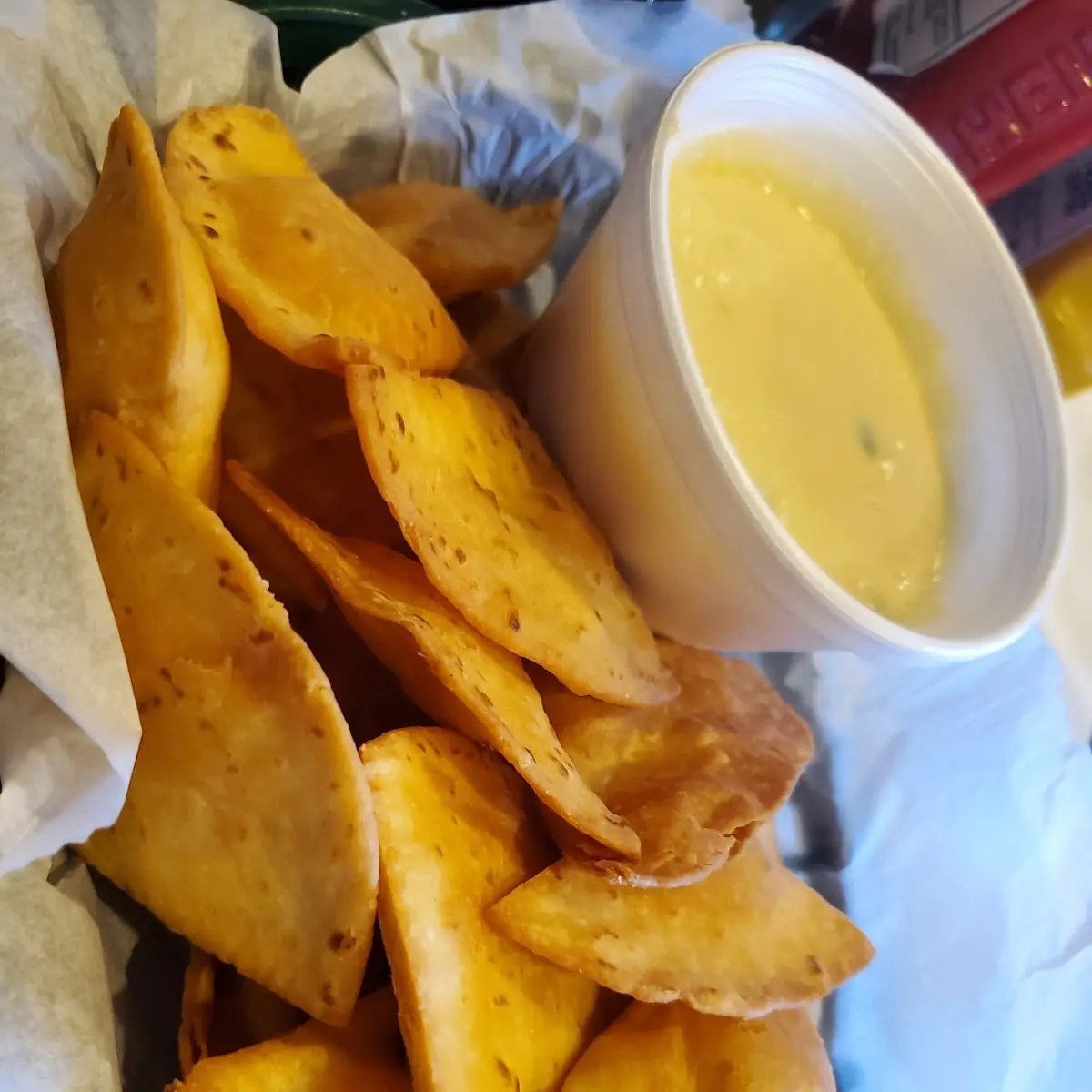 Queso and Flour Tortilla Chips