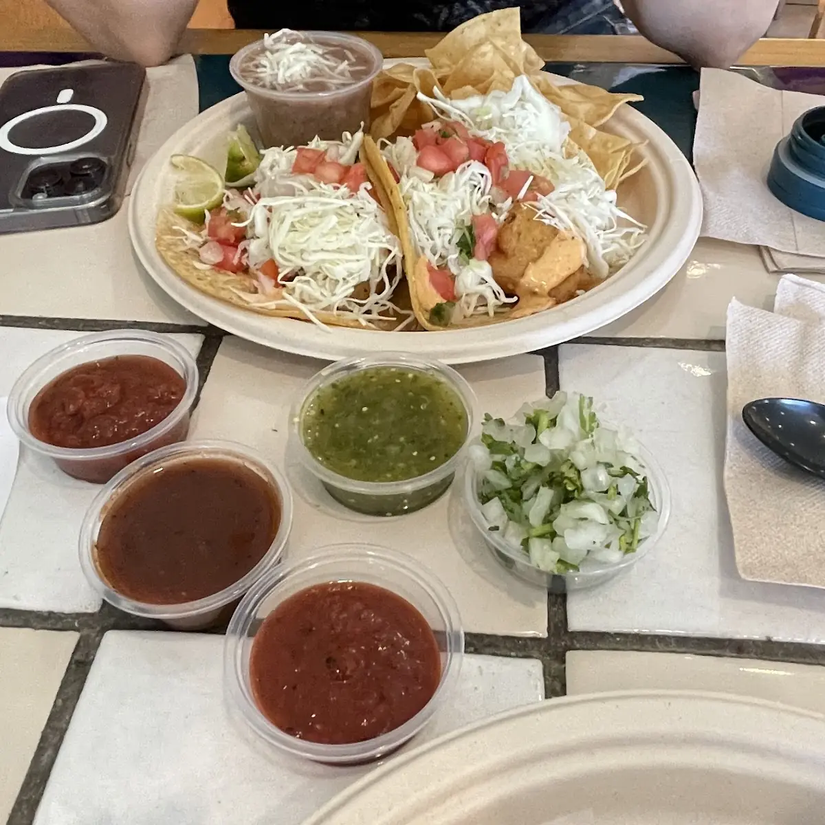 Beer Battered Shrimp Taco Plate