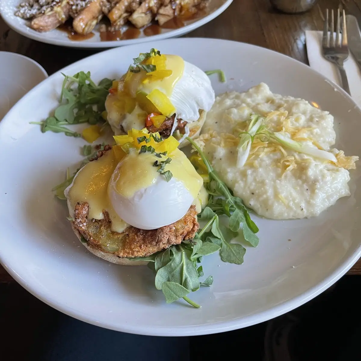 Eggs Benedict with Fried Green Tomatoes