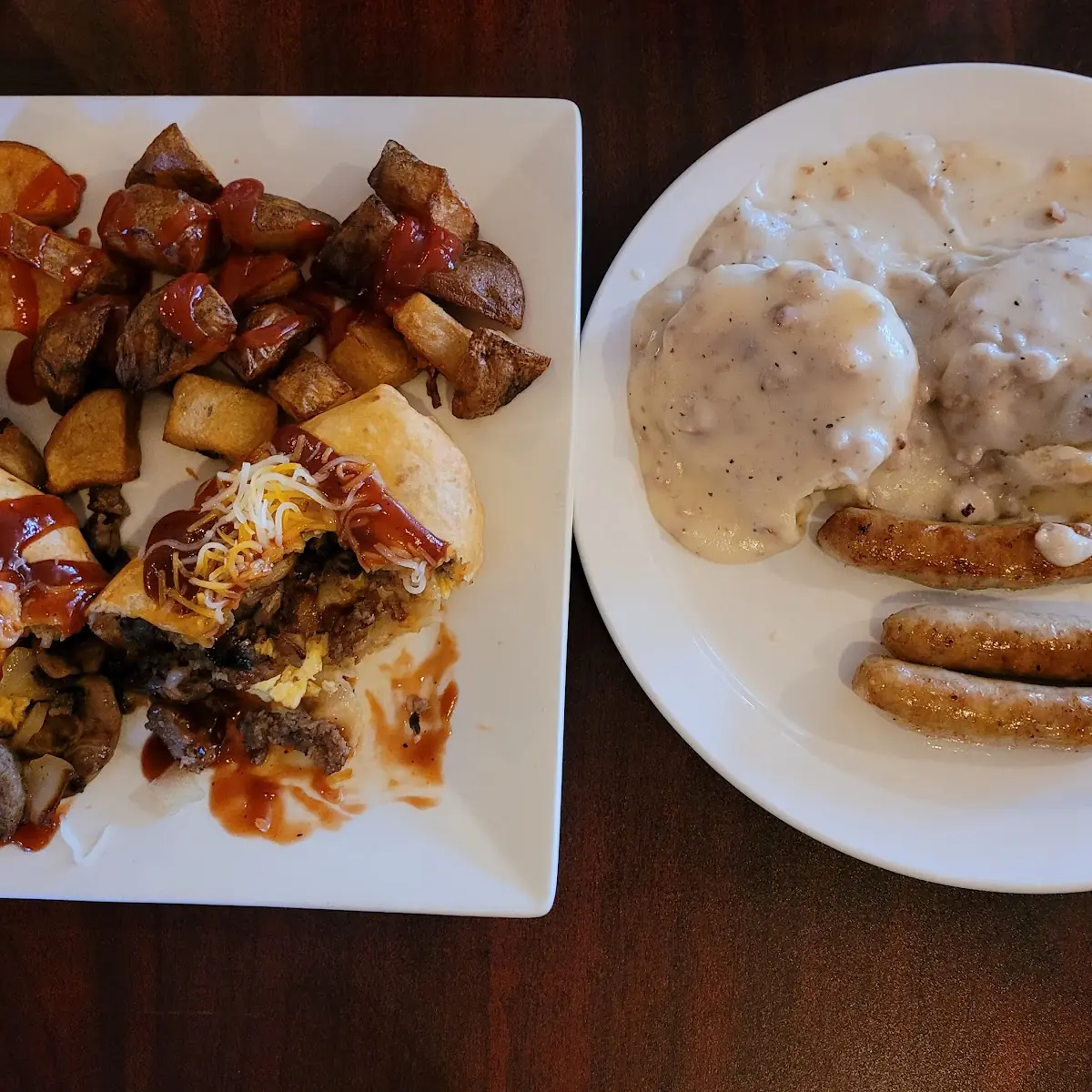 Two Gravy Biscuits with Chip Beef Gravy