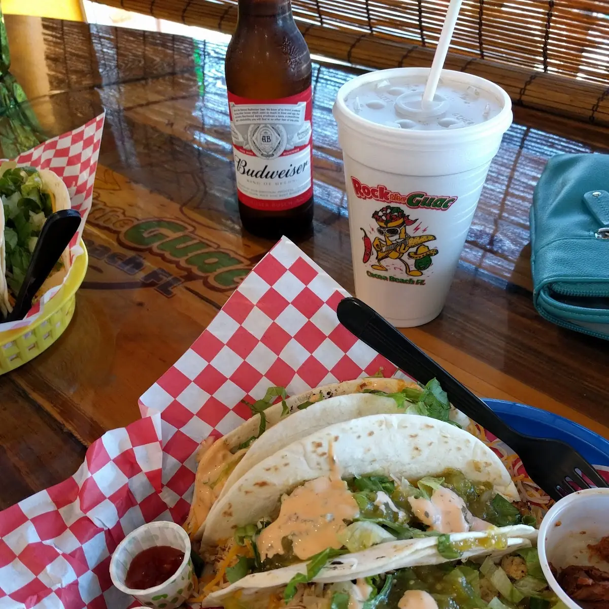 Two Chicken Tacos and One Jackfruit