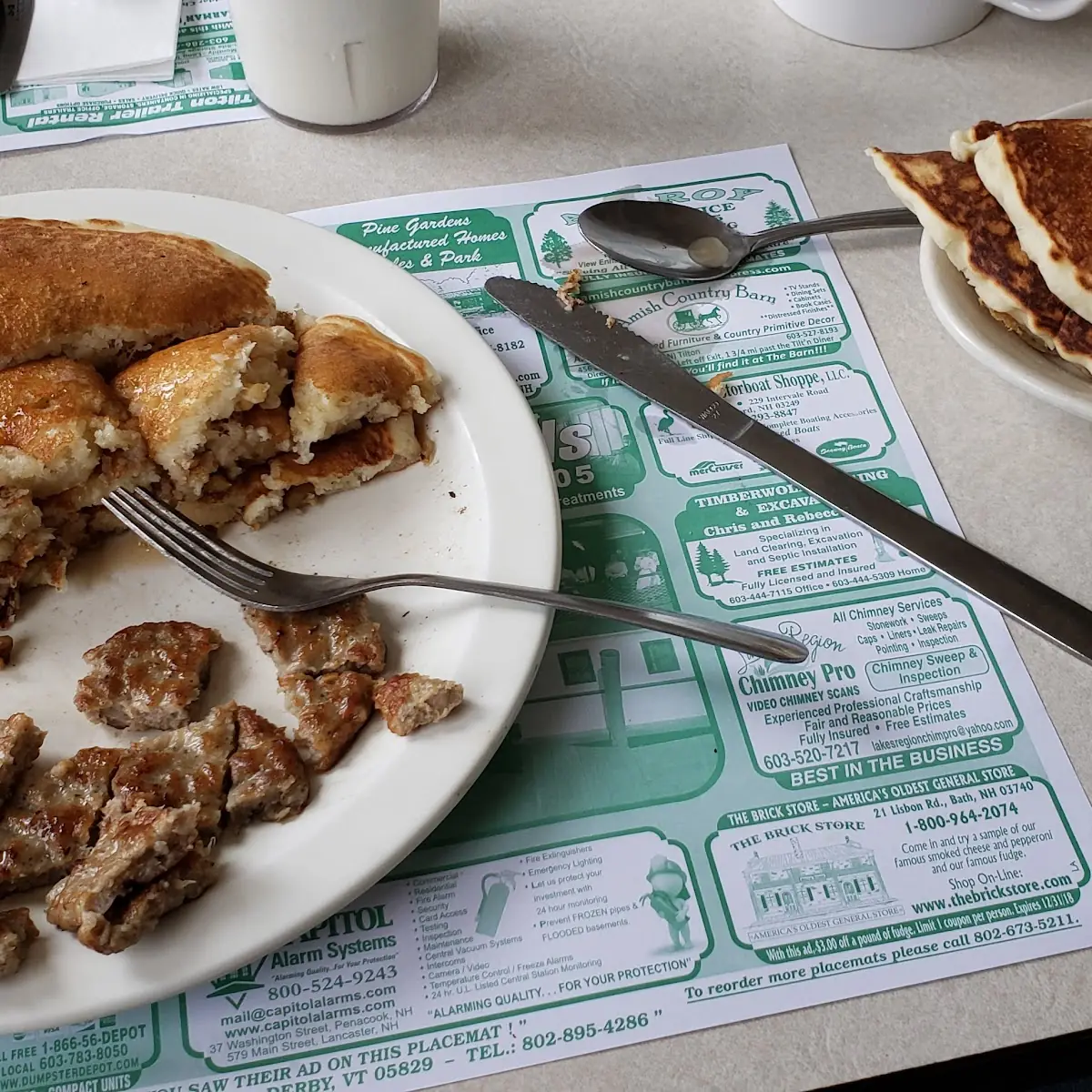 Banana Walnuts Pancakes & Sausage