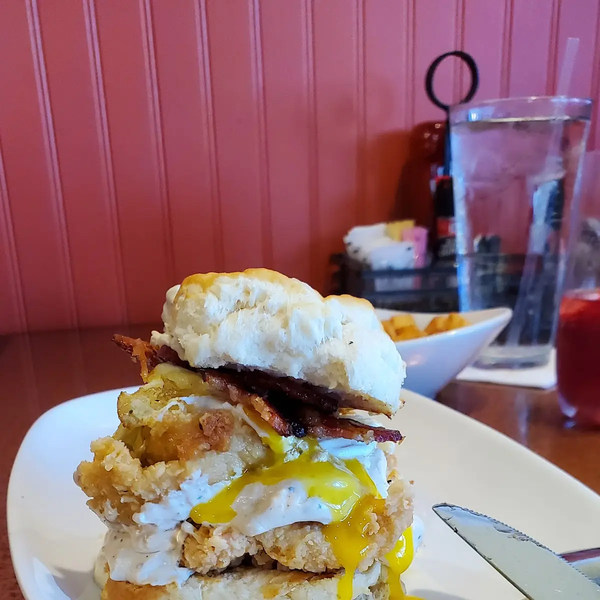Broken Egg Biscuit Sandwich