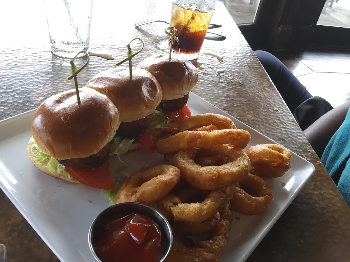 Crab Cake Sliders and Onion Rings