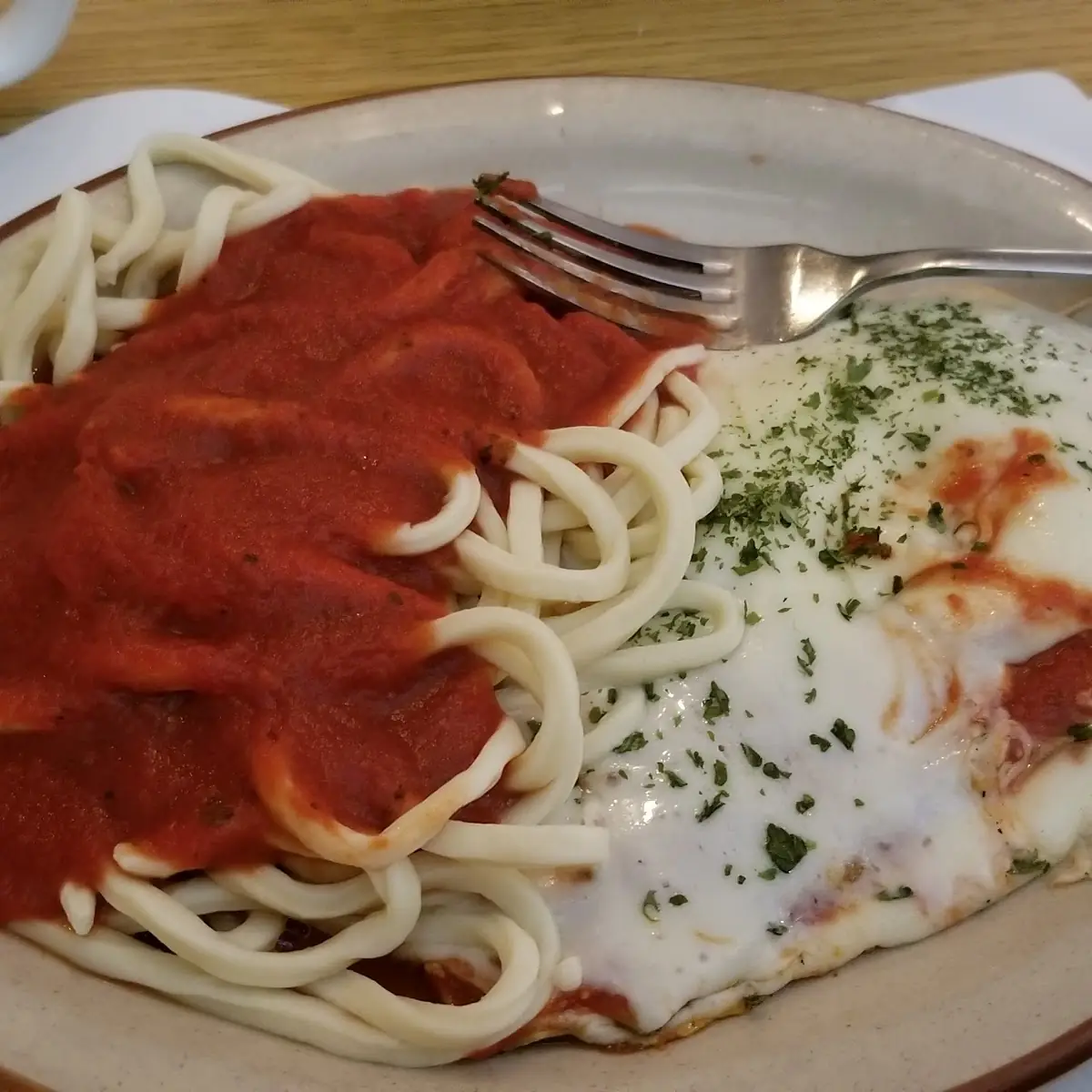Eggplant Parmesan with Spaghetti