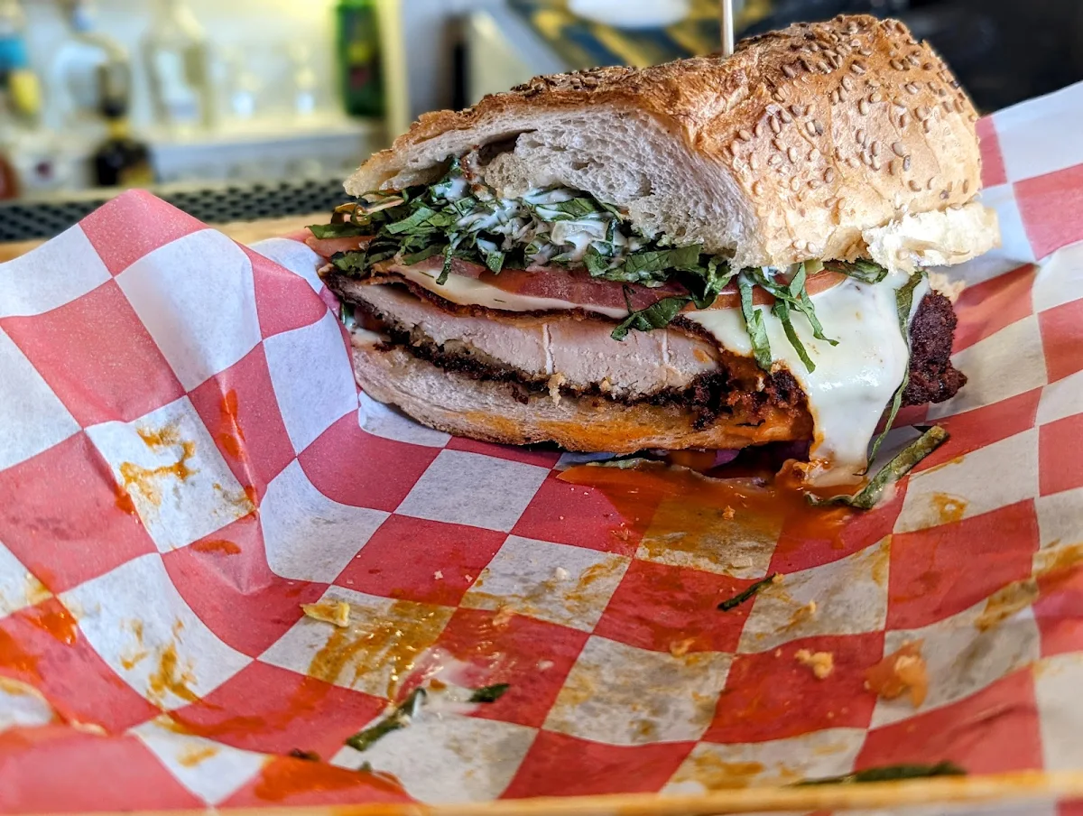 Garlic Buffalo Chicken Cutlet Sandwich